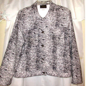 DAVID PAUL NY L LONG SLV LIGHT JACKET ZEBRA PRINT